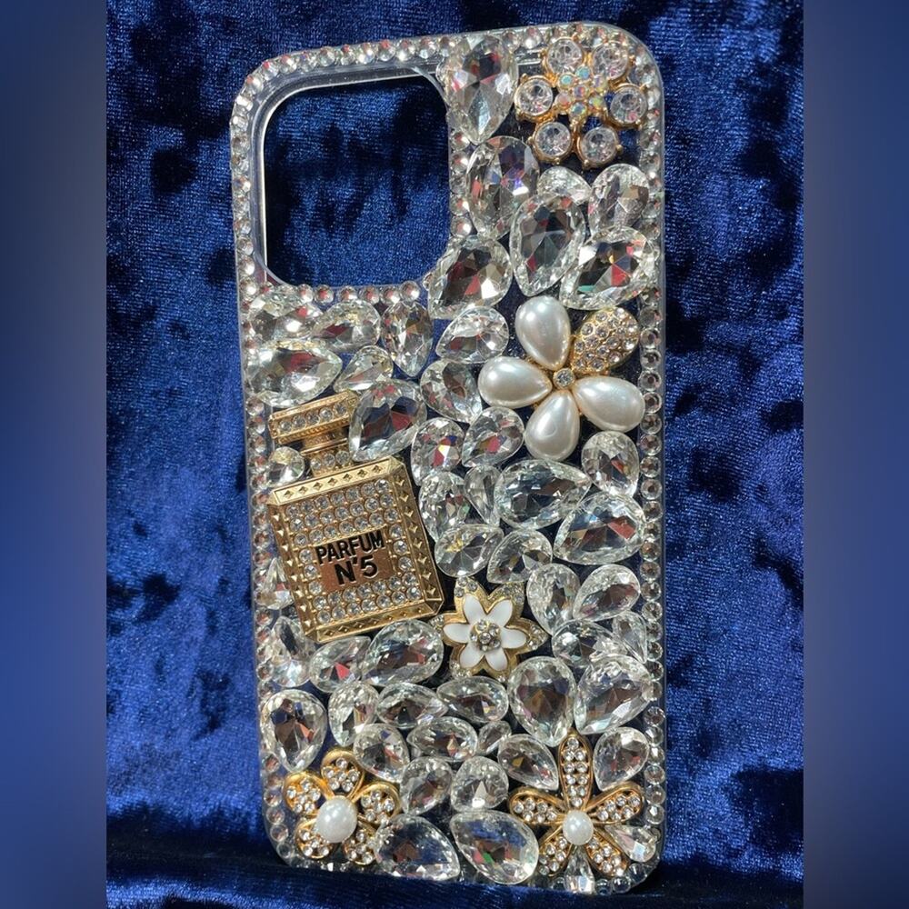 Luxury Crystal Embellished Phone Case - Silver and Gold IPhone 13 Pro